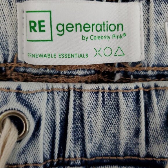 💎 210 Re-Generation By Celebrity Pink Poppy Denim Distressed Tapered Jeans - Picture 2 of 7